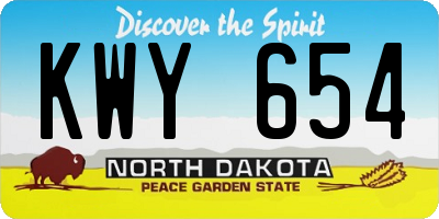ND license plate KWY654