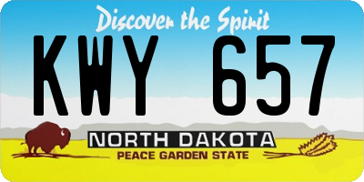 ND license plate KWY657