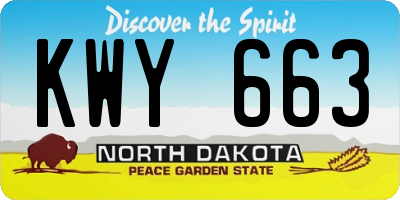 ND license plate KWY663