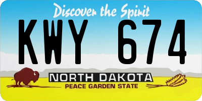 ND license plate KWY674