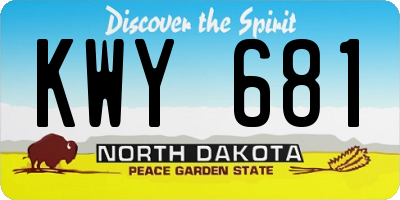 ND license plate KWY681