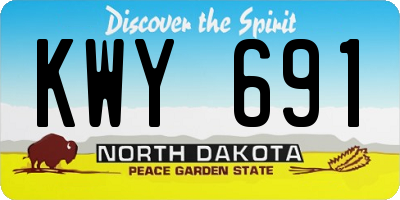 ND license plate KWY691