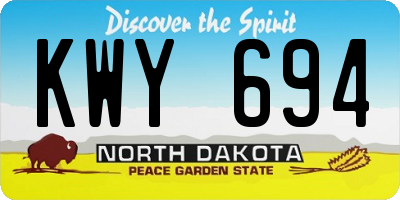 ND license plate KWY694