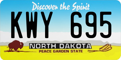 ND license plate KWY695