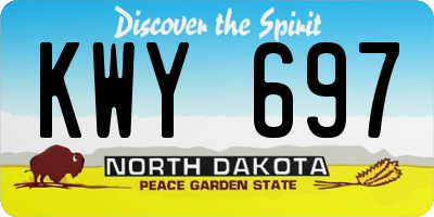 ND license plate KWY697