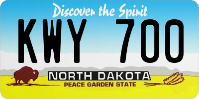 ND license plate KWY700
