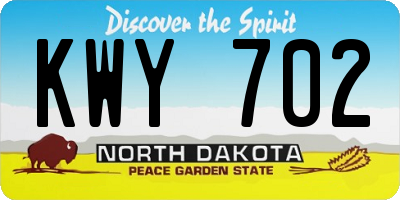 ND license plate KWY702