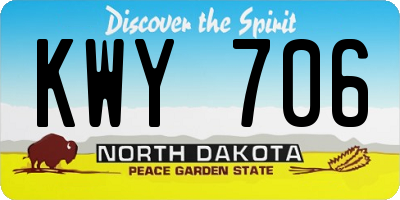 ND license plate KWY706
