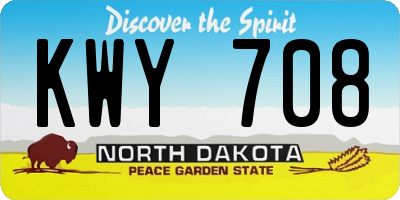ND license plate KWY708