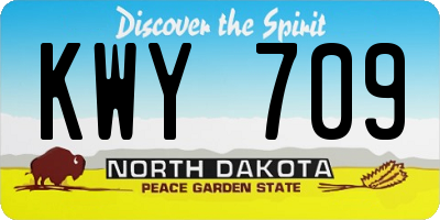 ND license plate KWY709
