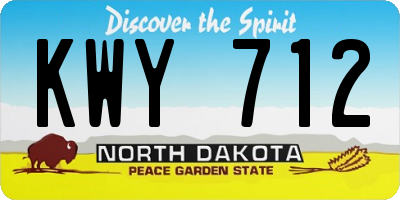 ND license plate KWY712