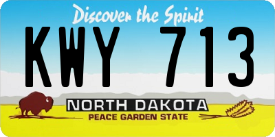 ND license plate KWY713