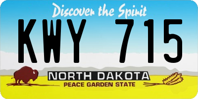 ND license plate KWY715