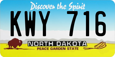 ND license plate KWY716