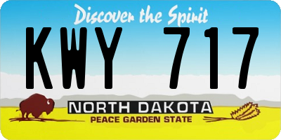 ND license plate KWY717