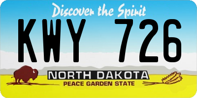 ND license plate KWY726