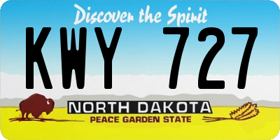 ND license plate KWY727