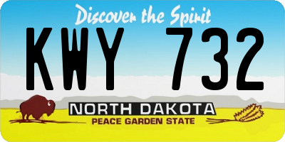 ND license plate KWY732