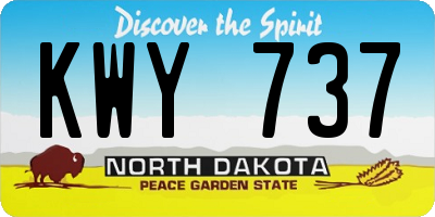 ND license plate KWY737