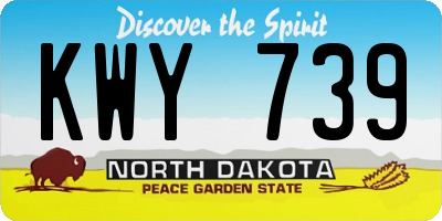 ND license plate KWY739