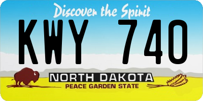 ND license plate KWY740