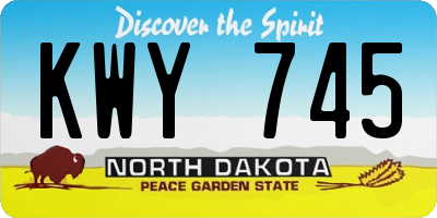 ND license plate KWY745