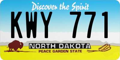 ND license plate KWY771