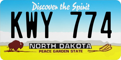 ND license plate KWY774
