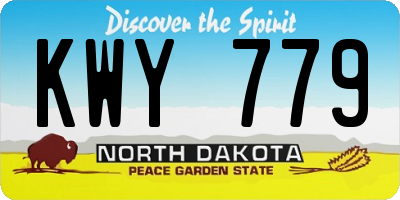 ND license plate KWY779