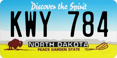 ND license plate KWY784