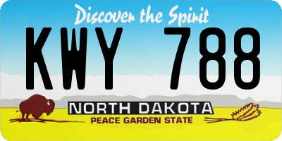 ND license plate KWY788