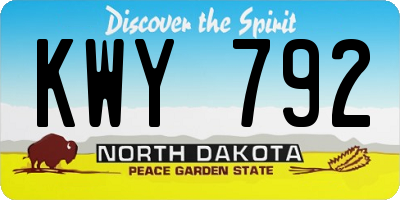 ND license plate KWY792