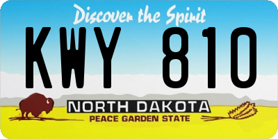 ND license plate KWY810