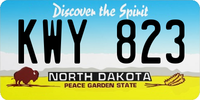 ND license plate KWY823