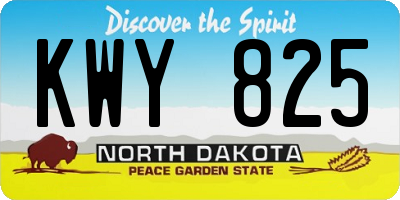 ND license plate KWY825