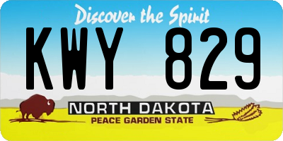 ND license plate KWY829