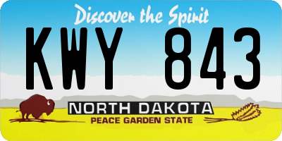 ND license plate KWY843