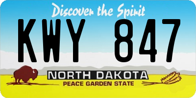 ND license plate KWY847