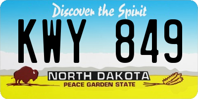 ND license plate KWY849