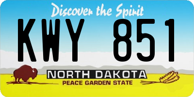 ND license plate KWY851