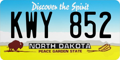 ND license plate KWY852