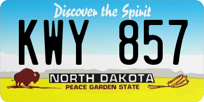 ND license plate KWY857