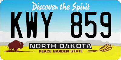 ND license plate KWY859