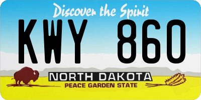 ND license plate KWY860