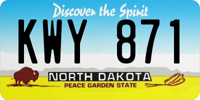 ND license plate KWY871