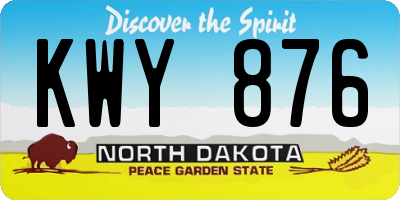 ND license plate KWY876
