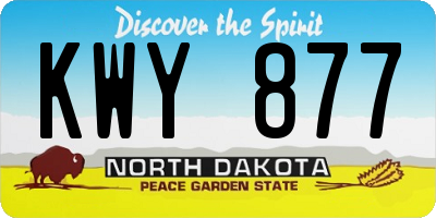 ND license plate KWY877