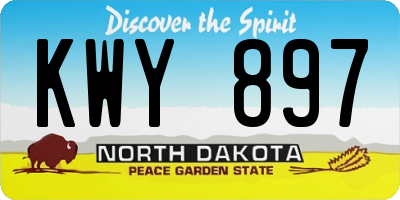 ND license plate KWY897