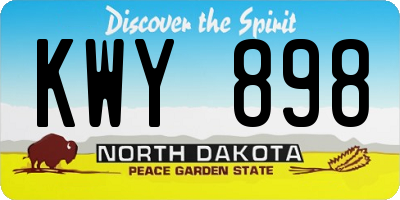 ND license plate KWY898