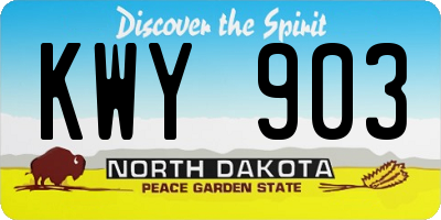 ND license plate KWY903